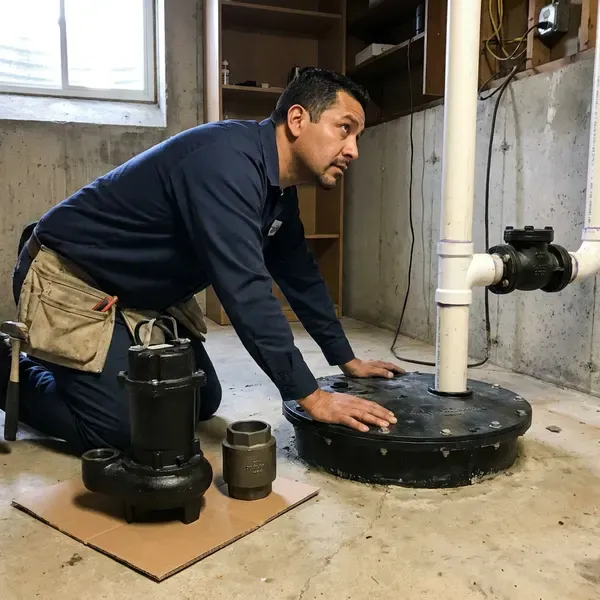 Local sewage ejector pump installation by HFN Plumbing, Charlotte, NC