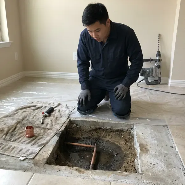 Professional slab leak repair, Charlotte, NC