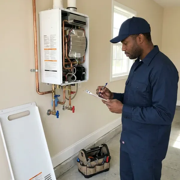 HFN Plumbing technician providing tankless water heater repair in Charlotte, NC